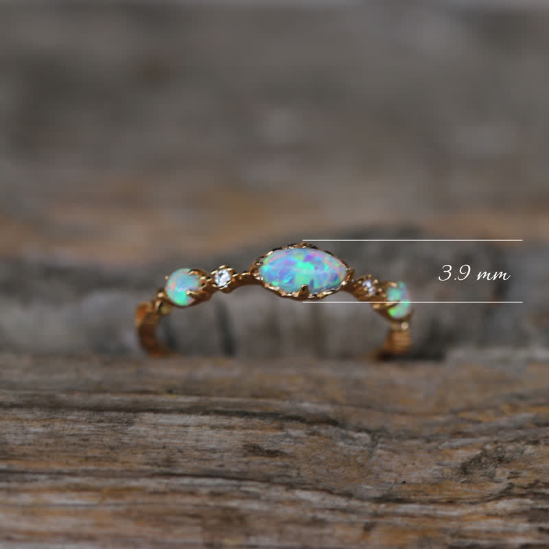 Olivenorma « Amour et Sincérité » - Bague Vintage Opale Reki