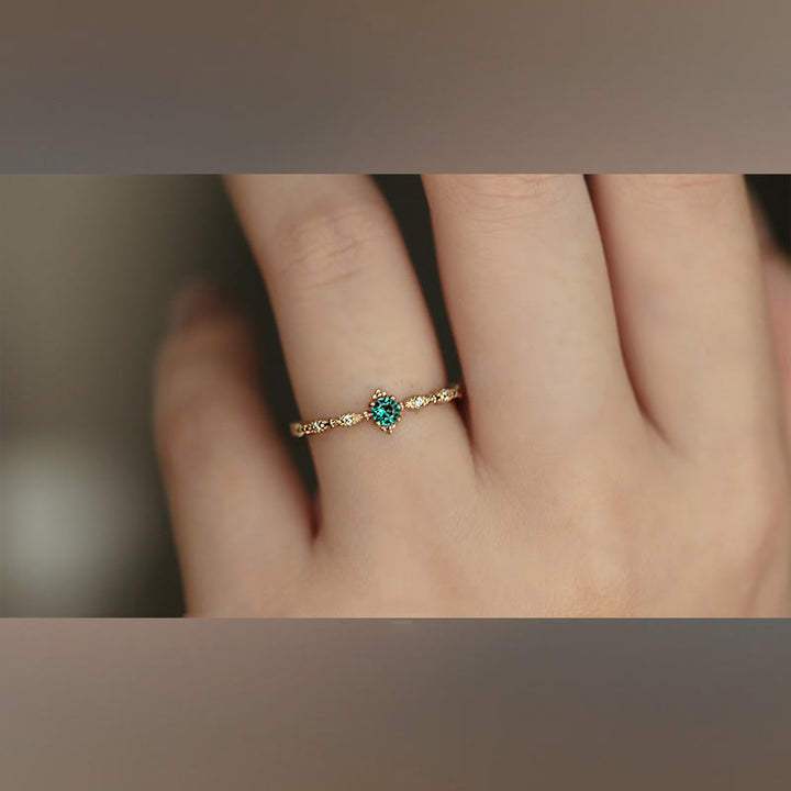 Bague Olivenorma en émeraude et zircone blanche