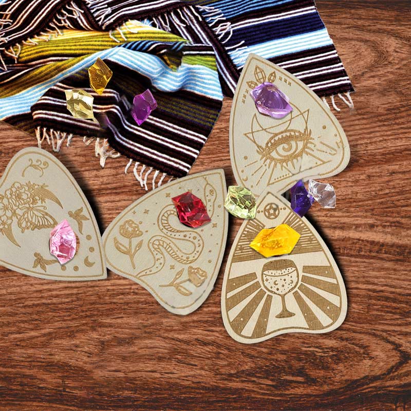 Olivenorma Lot de 4 plateaux à boules de cristal en bois Étagère à cristaux