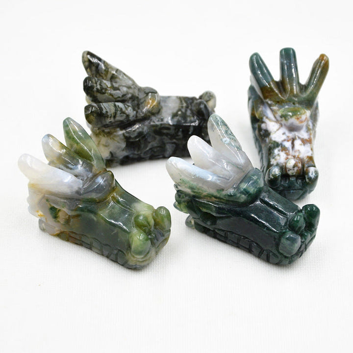 Décoration en pierres précieuses en forme de tête de dragon en cristal Olivenorma 