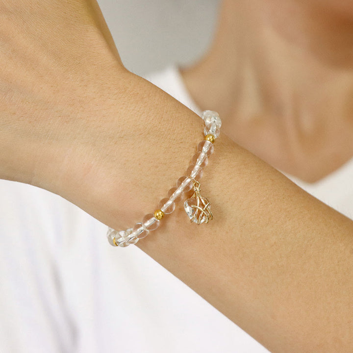 Bracelet à breloques en forme de cœur en pierre naturelle Olivenorma