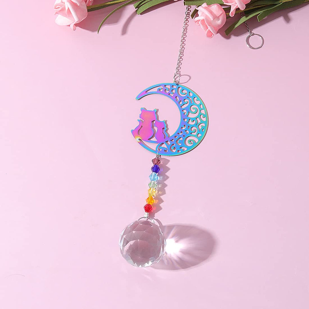 Carillon éolien à suspendre en cristal transparent avec perles chakra Olivenorma 