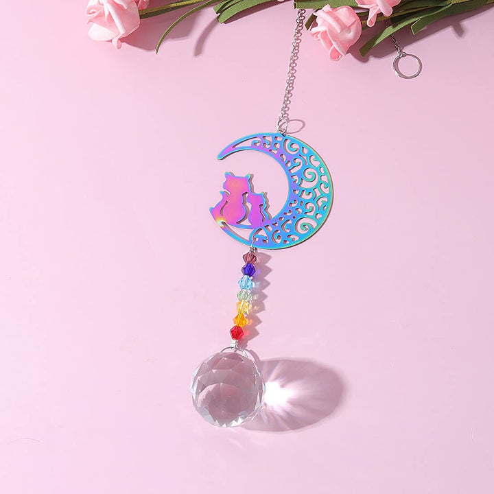 Carillon éolien à suspendre en cristal transparent avec perles chakra Olivenorma 