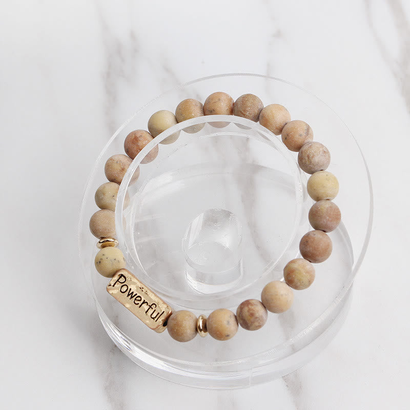 Bracelet de gravure puissant avec pierres précieuses naturelles Love Olivenorma 