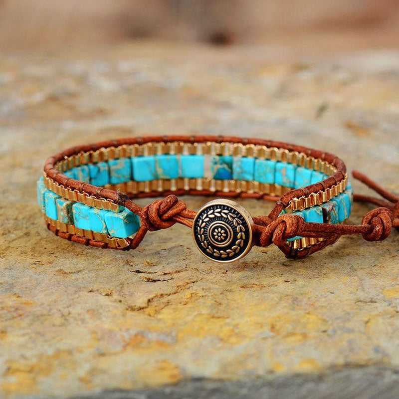 Bracelet Orgonite en Turquoise et Roche Olivenorma
