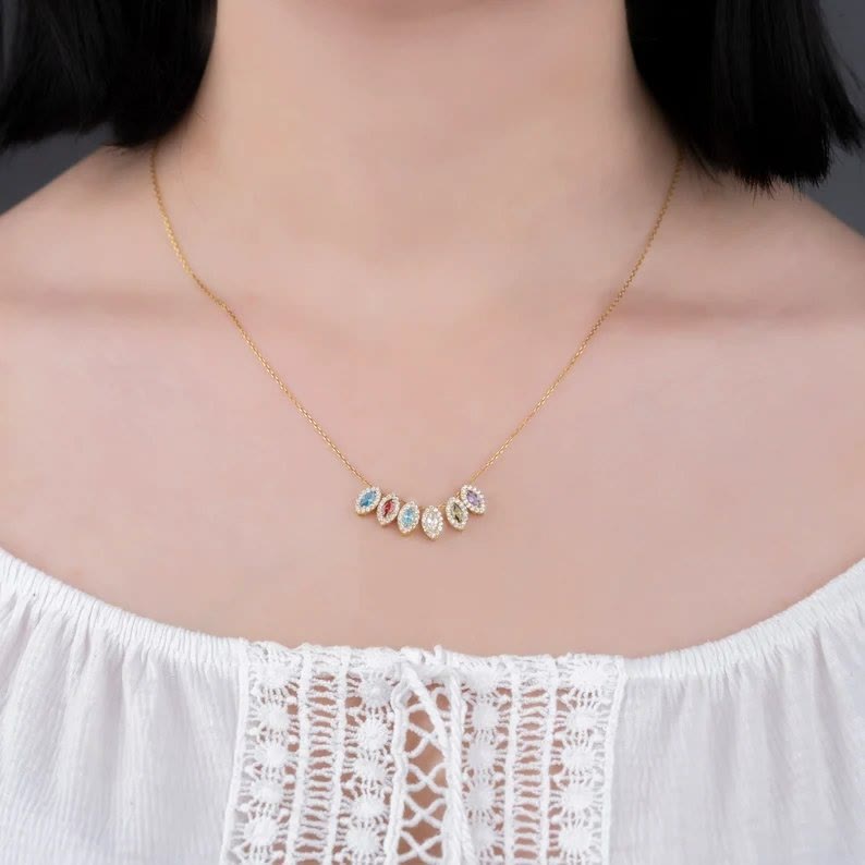 Collier de pierres de naissance en forme de larme Olivenorma Tears Of Joy 1-8