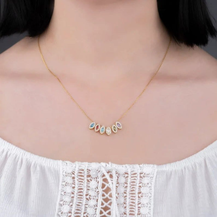 Collier de pierres de naissance en forme de larme Olivenorma Tears Of Joy 1-8