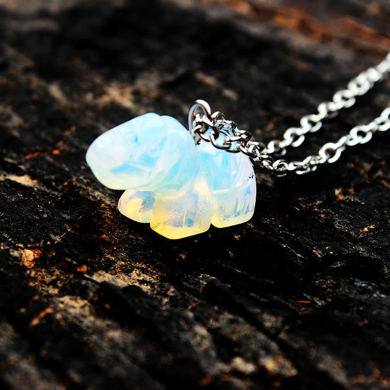 Collier crâne en cristal « Guérison puissante » Olivenorma 
