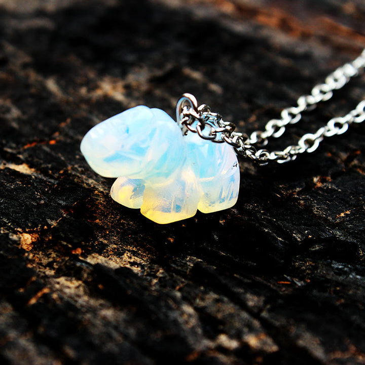 Collier crâne en cristal « Guérison puissante » Olivenorma 