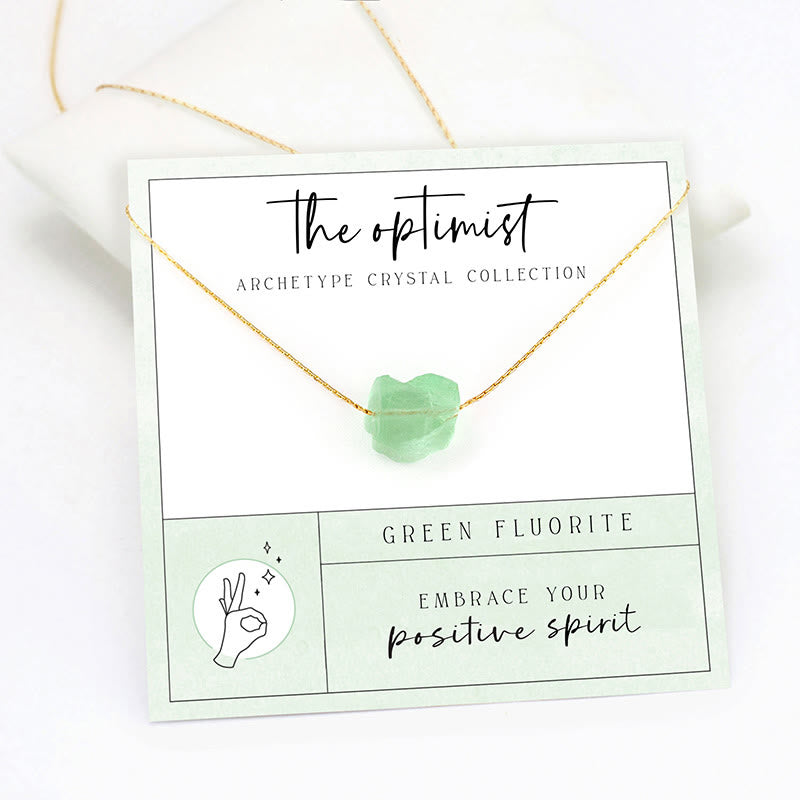 Collier avec pierres précieuses brutes taillées, cadeau de gratitude spirituelle Olivenorma 