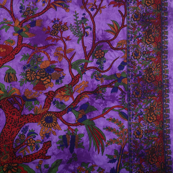 Tapisserie murale psychédélique à motif d'arbre de vie vert Olivenorma