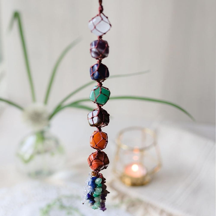 Olivenorma La pierre de guérison des 7 chakras Reiki Décoration de gland de méditation