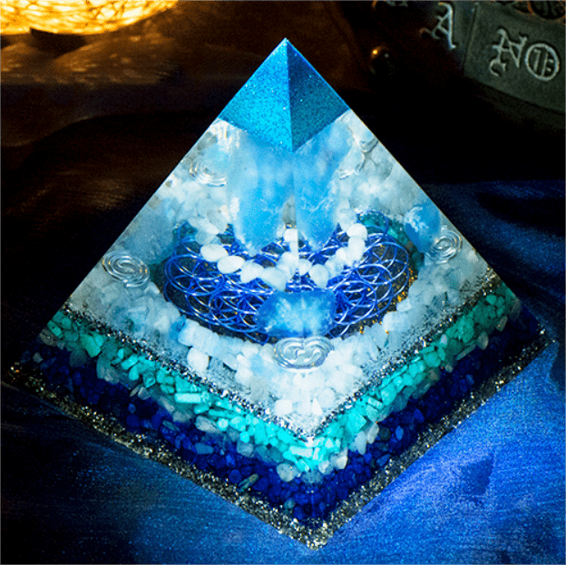 Tour de cristal orgonite Olivenorma Clean Spirit-Aigue-marine