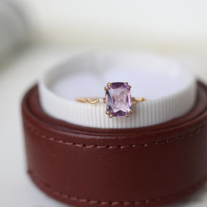 Bague Olivenorma en forme de vague avec cube de sucre en améthyste