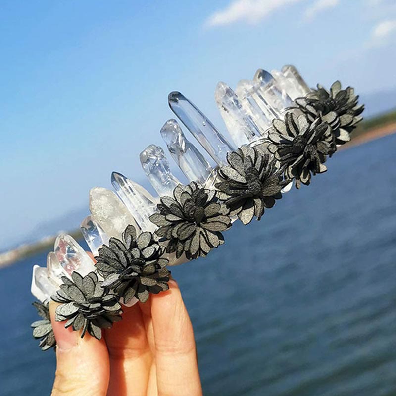 Couronne de fleurs en cristal naturel avec arc- en-Olivenorma 