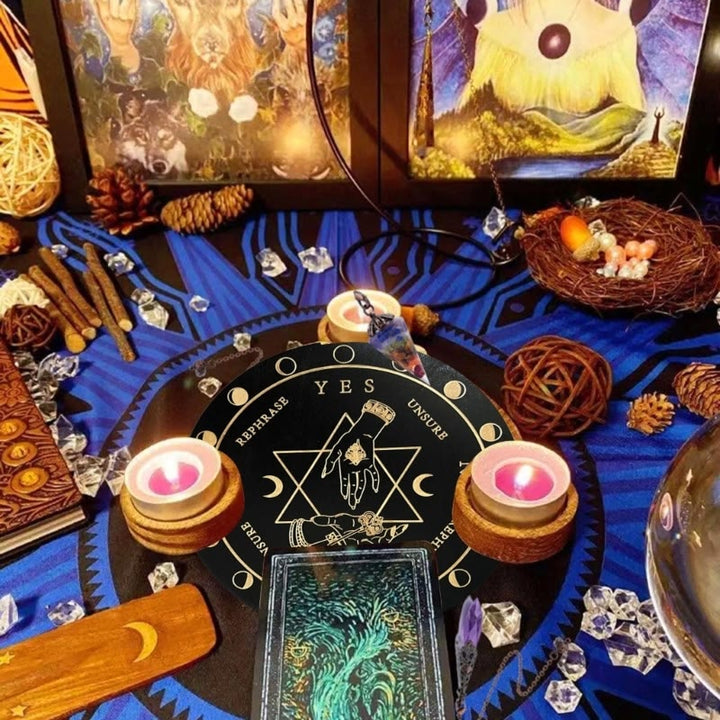 Jeu de tarot avec pendule divinatoire en bois Olivenorma