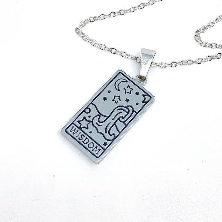 Collier porte-bonheur vintage avec carte de tarot Olivenorma