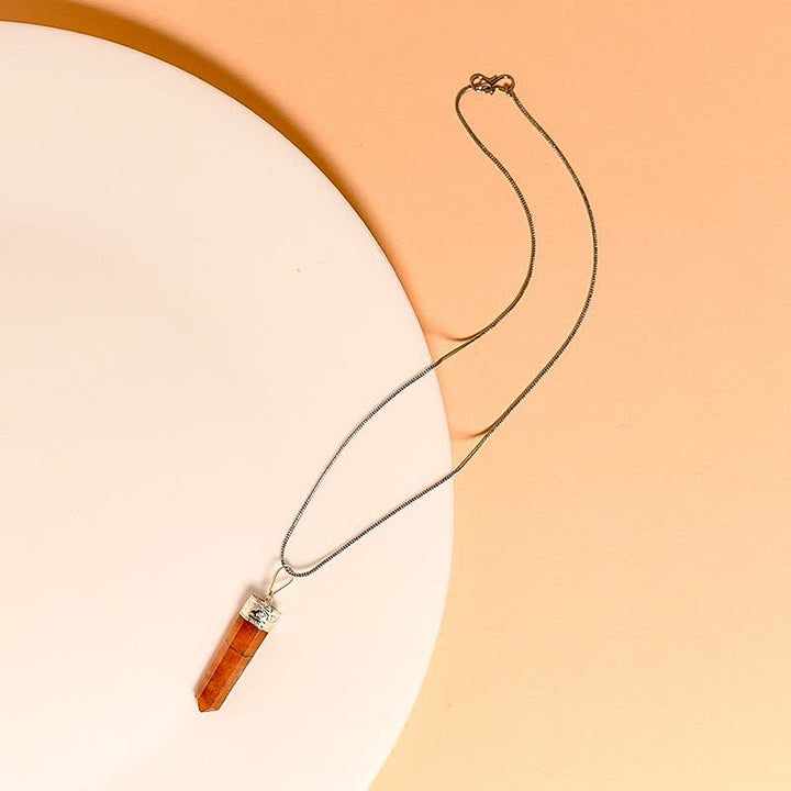 Collier pendentif crayon cornaline naturelle en Olivenorma