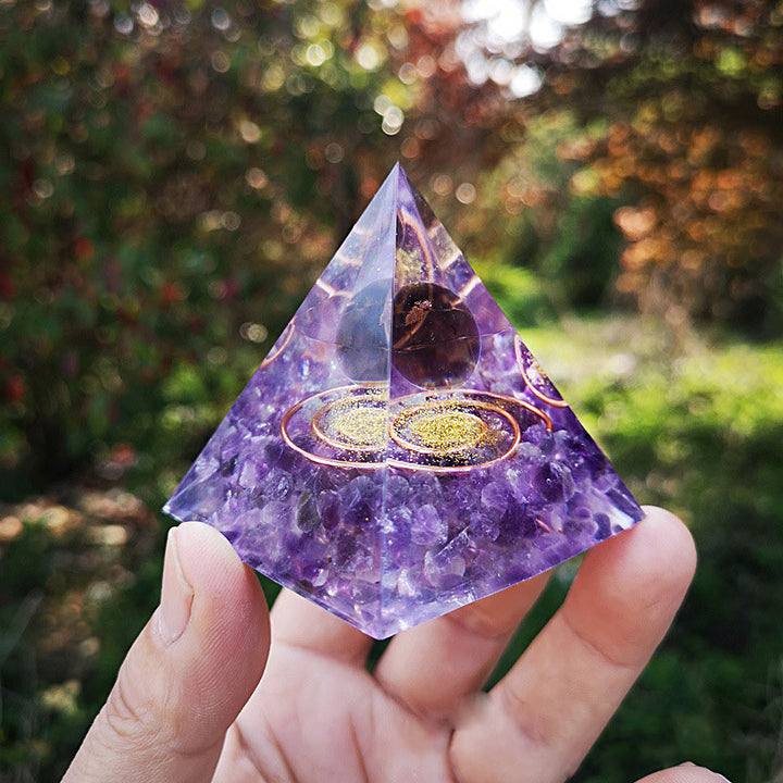Pyramide d'orgone en améthyste Olivenorma
