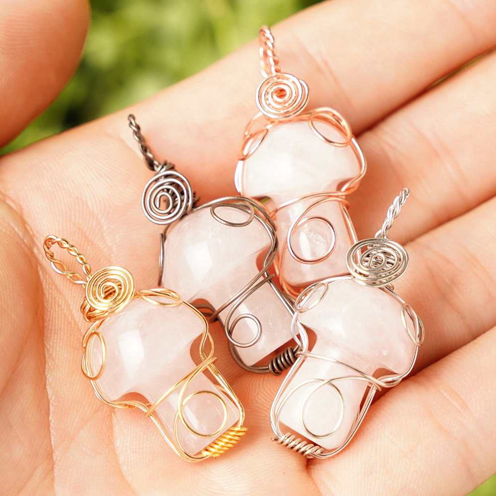 Collier en pierre de guérison naturelle Olivenorma aux champignons