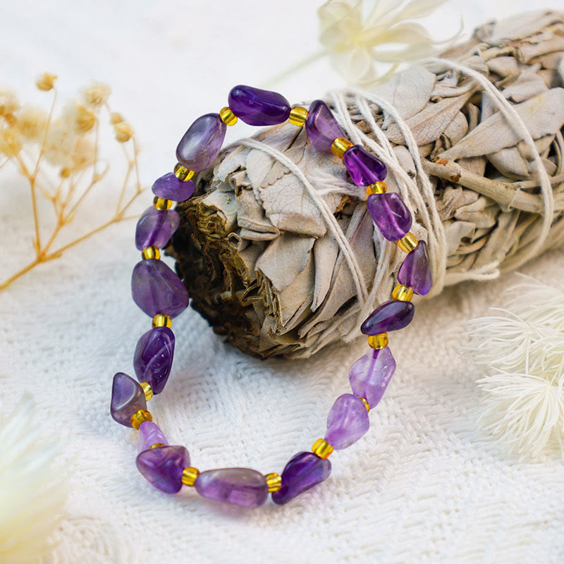 Bracelet artisanal en gravier de cristal irrégulier Olivenorma 