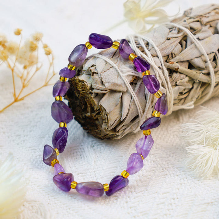 Bracelet artisanal en gravier de cristal irrégulier Olivenorma 