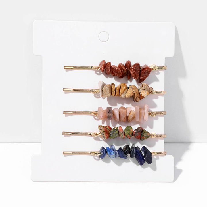 Lot de 5 épingles à cheveux en cristal de guérison Olivenorma