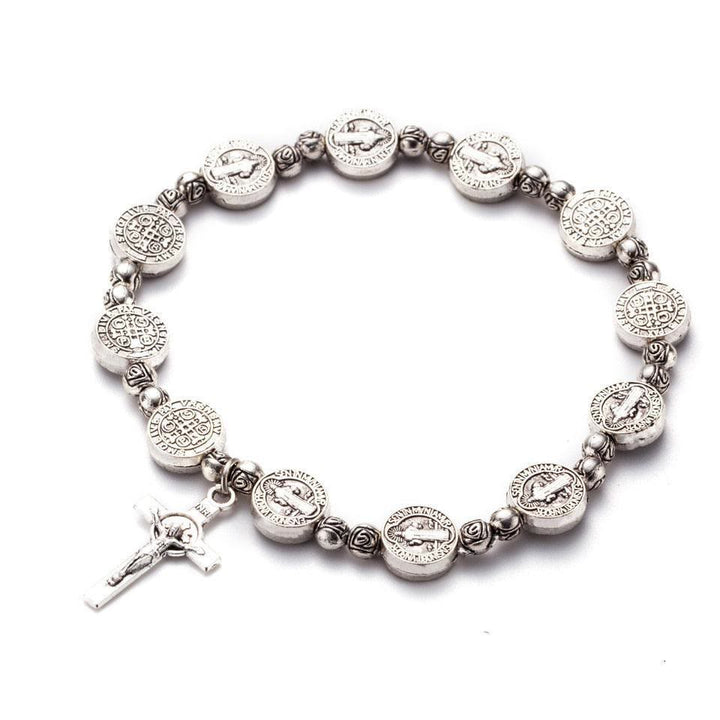 Bracelet Croix Chrétienne Jésus Couleur Argent Doré Olivenorma 