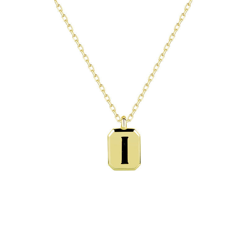Collier Initiale Personnalisable en Or Olivenorma - Obsidienne - I - image 12