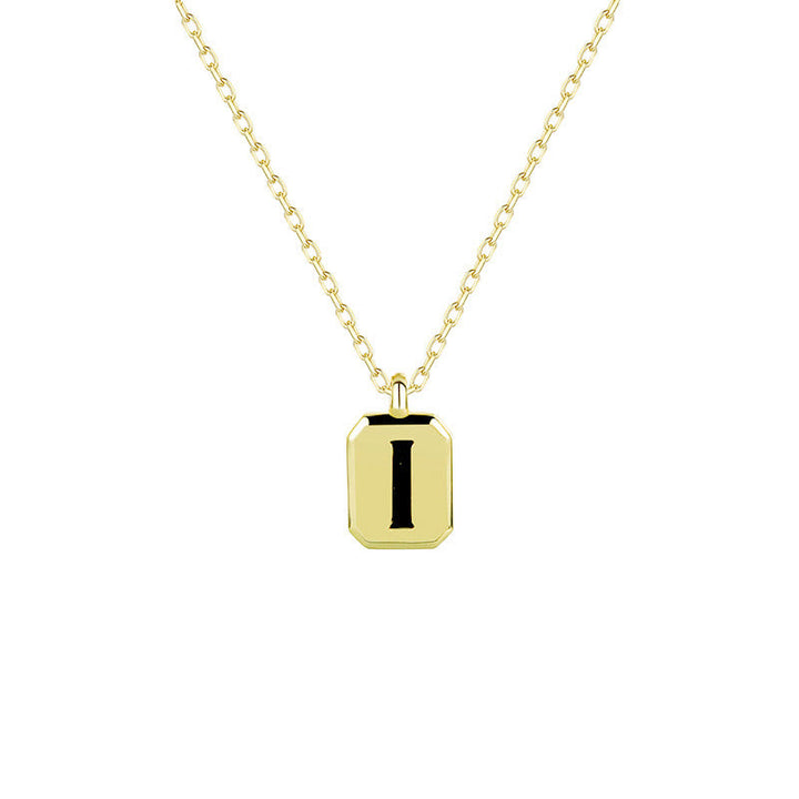 Collier Initiale Personnalisable en Or Olivenorma - Obsidienne - I - image 12