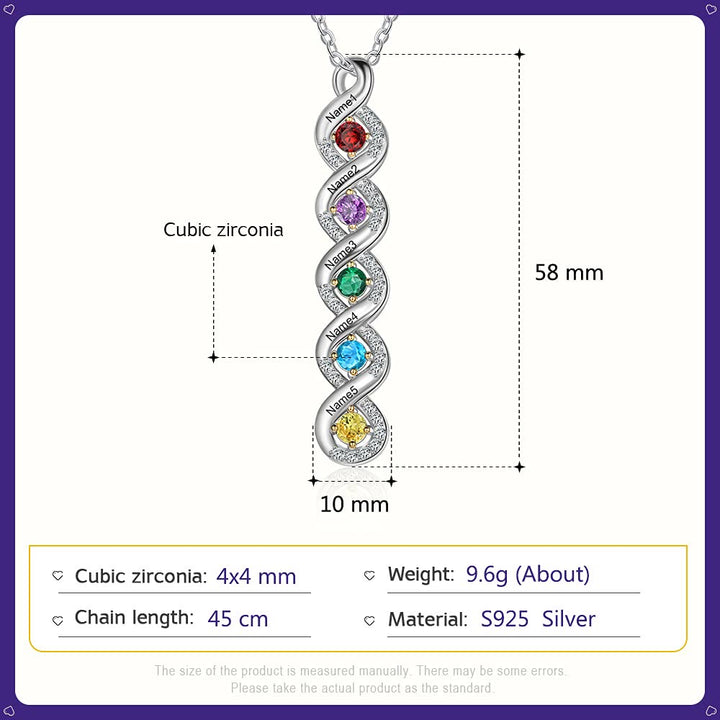 Collier avec pierre de naissance gravée pour femme Olivenorma