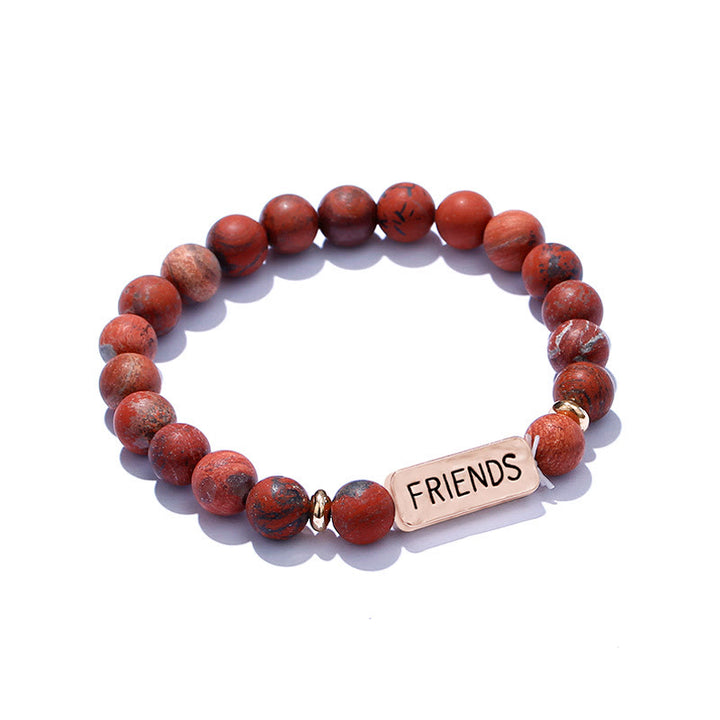 Bracelet gravé Olivenorma avec pierres précieuses naturelles pour meilleur ami 