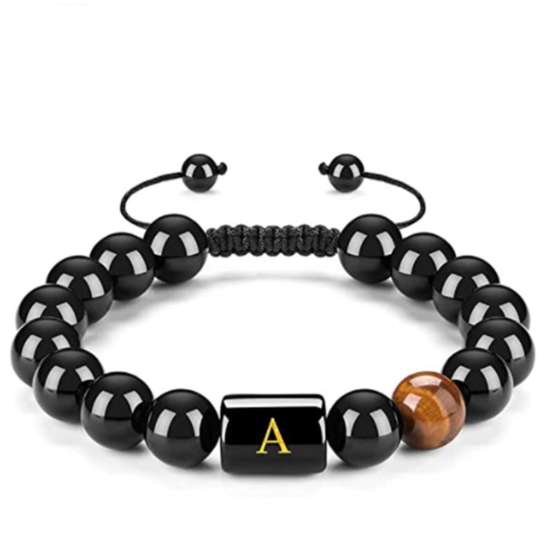 Bracelet de guérison Olivenorma en œil de tigre et onyx noir - A - image 0