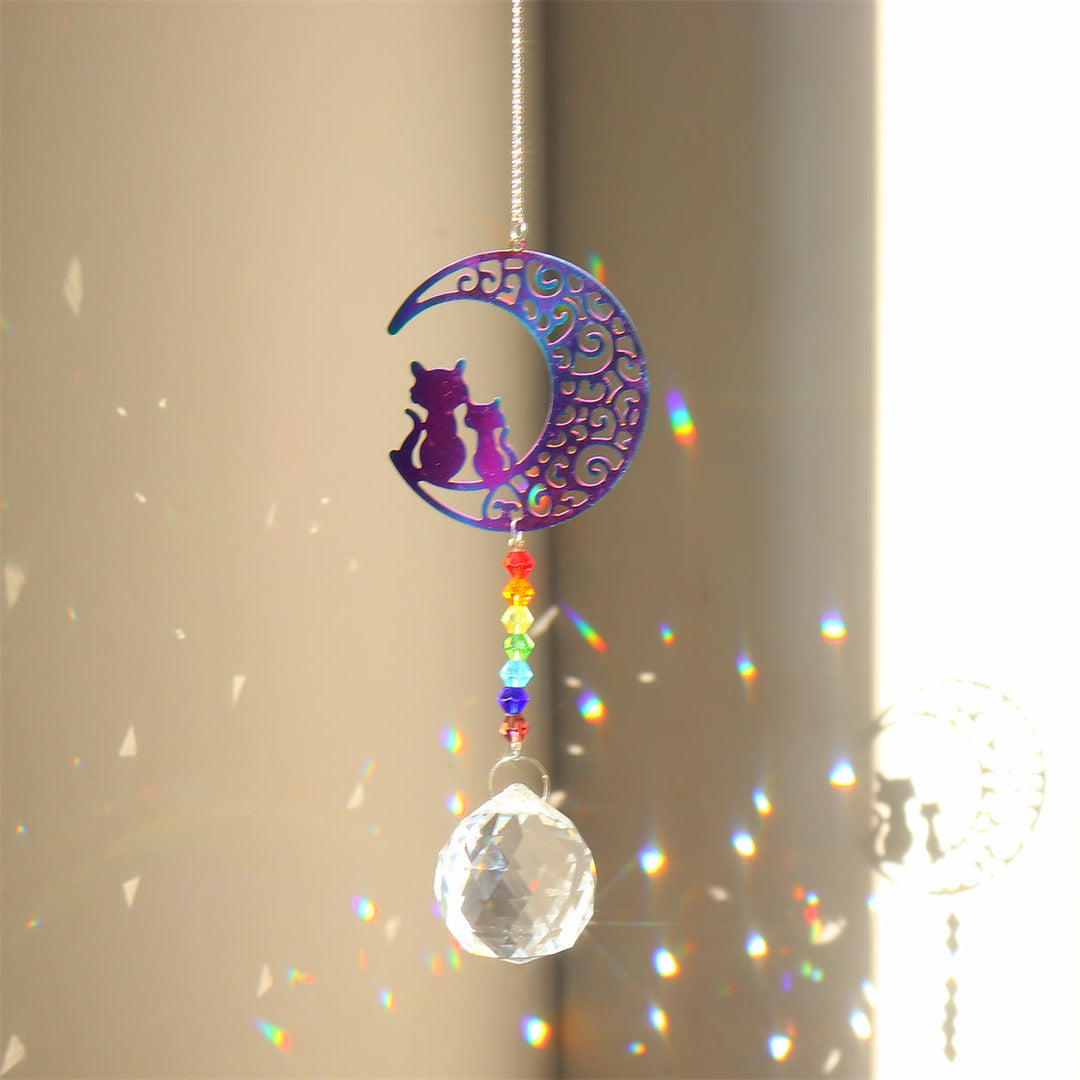 Carillon éolien à suspendre en cristal transparent avec perles chakra Olivenorma 