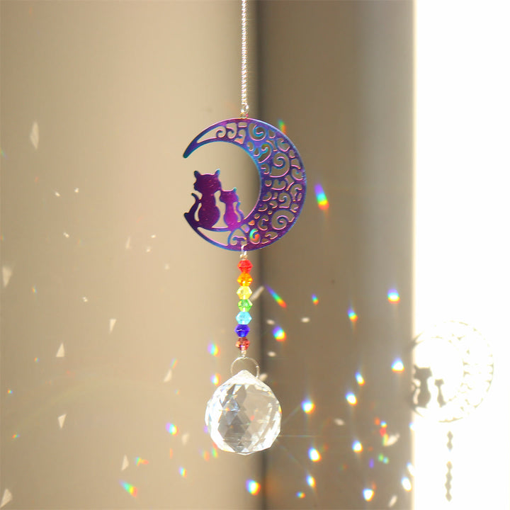 Carillon éolien à suspendre en cristal transparent avec perles chakra Olivenorma 