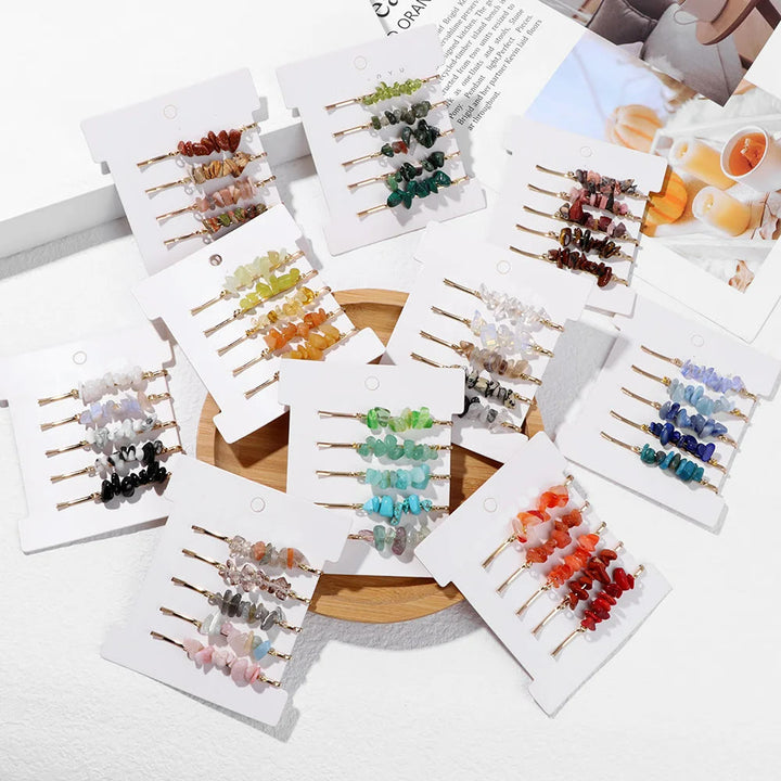 Lot de 5 épingles à cheveux en cristal de guérison Olivenorma
