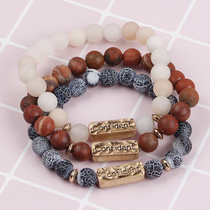Bracelet de gravure confiant en pierres précieuses naturelles Olivenorma