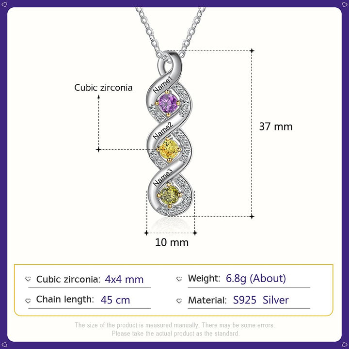 Collier avec pierre de naissance gravée pour femme Olivenorma