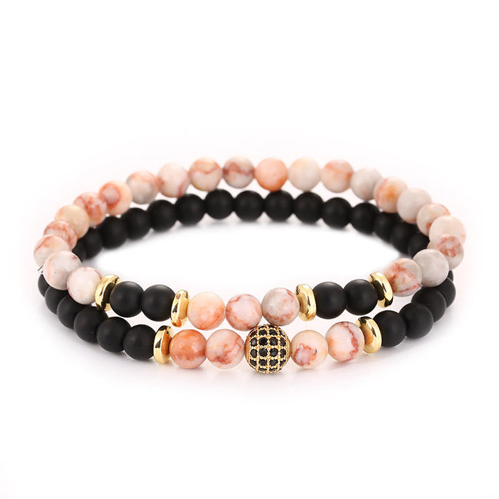 Bracelet homme Olivenorma en perles de cristal naturel à deux couches