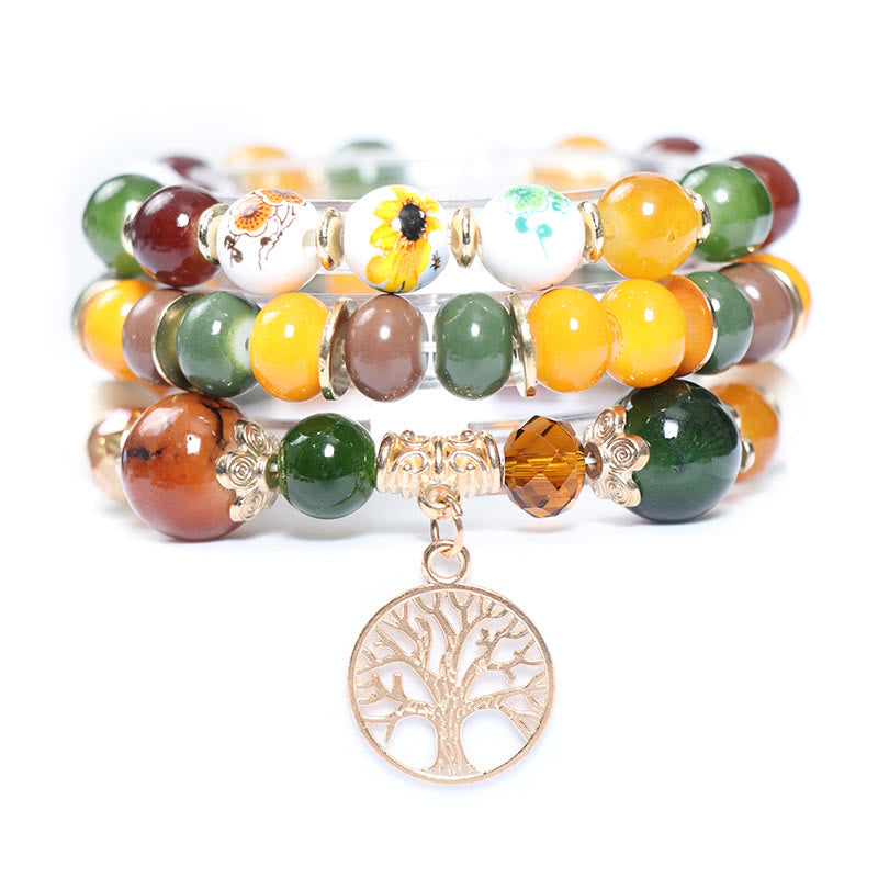 Ensemble de bracelets en cristal arbre de vie fait main Olivenorma Boho