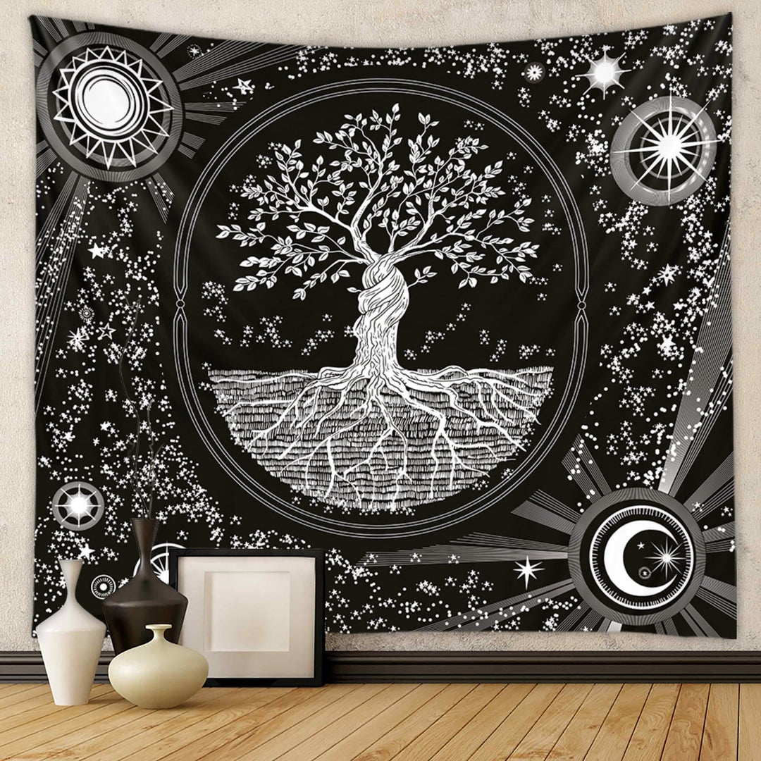 Tapisserie murale mandala colorée arbre de vie Olivenorma 
