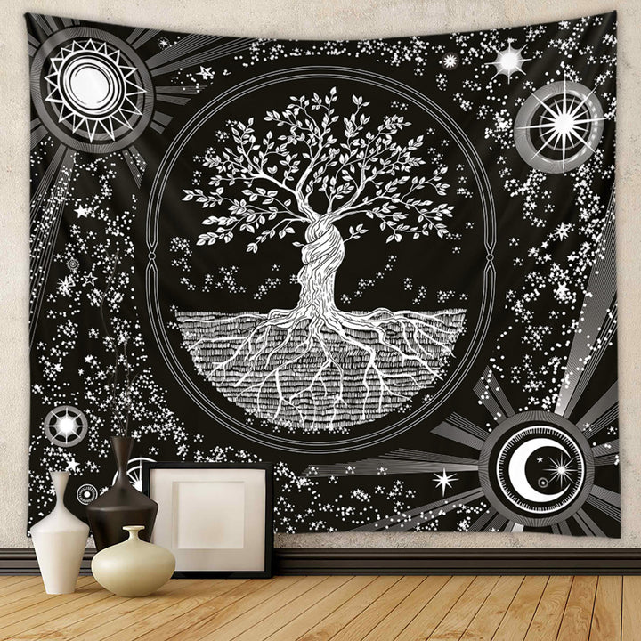 Tapisserie murale mandala colorée arbre de vie Olivenorma 