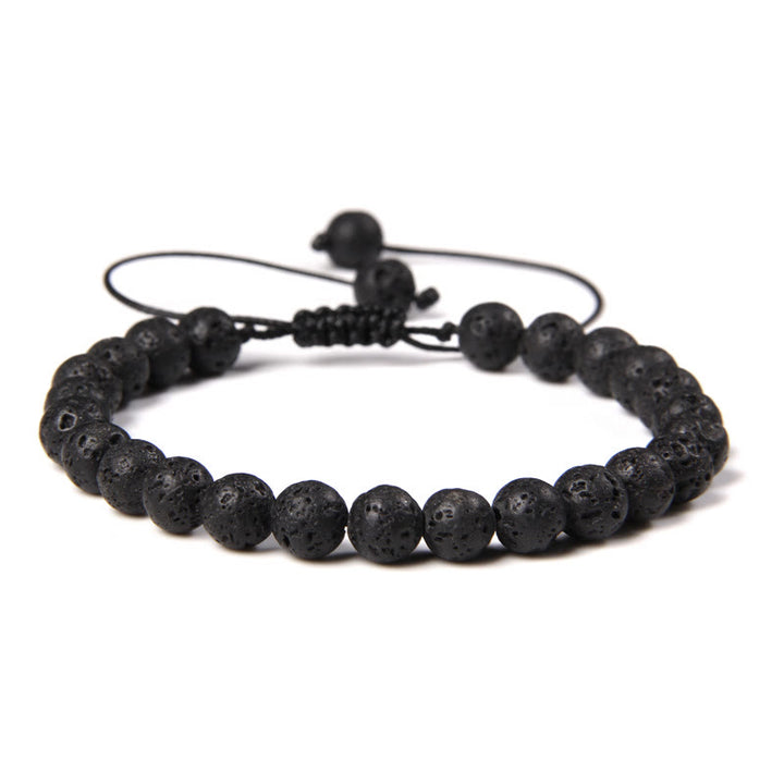 Bracelet tressé en perles de pierre naturelle de 6 mm Olivenorma