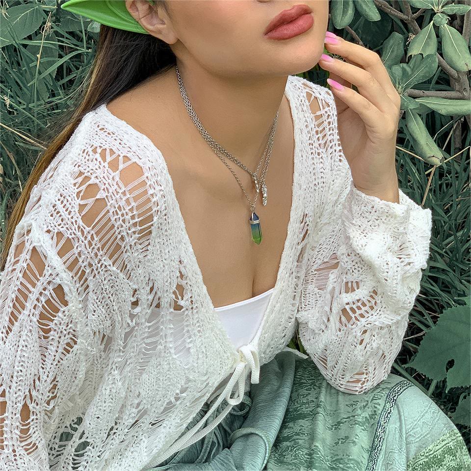 Ensemble de collier avec pendentif en forme de grenouille et fleur en cristal artificiel électroplaqué Olivenorma