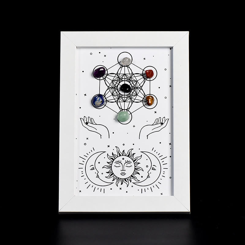 Cadre photo décoratif avec symbole du cube de Olivenorma , chakra, étoiles, lune