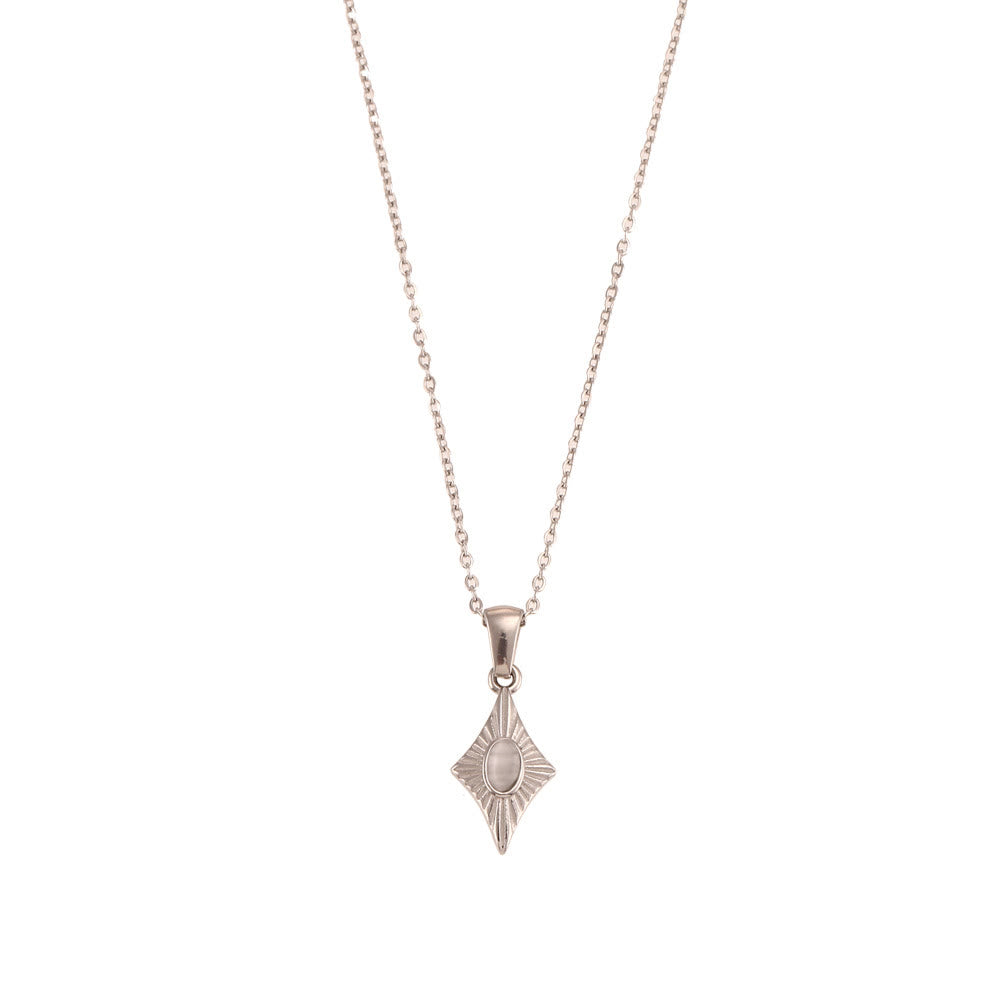 Collier pendentif en acier inoxydable avec œil de chat Olivenorma