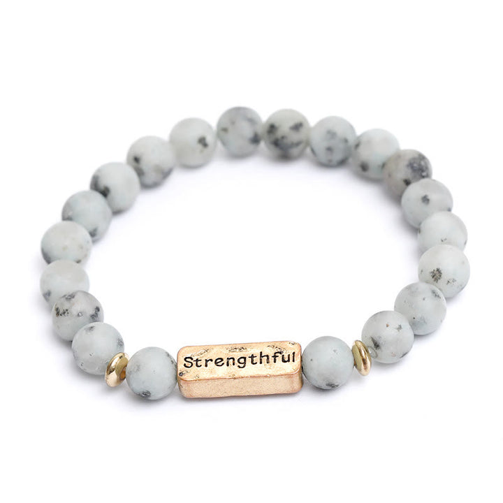 Bracelet gravé robuste en pierres précieuses naturelles Olivenorma