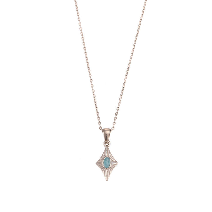 Collier pendentif en acier inoxydable avec œil de chat Olivenorma