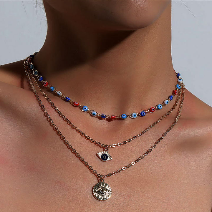Collier multicouches en époxy contre le mauvais œil Olivenorma