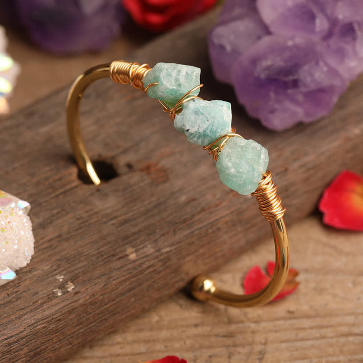 Bracelet vintage en cristal brut et pierres précieuses Olivenorma